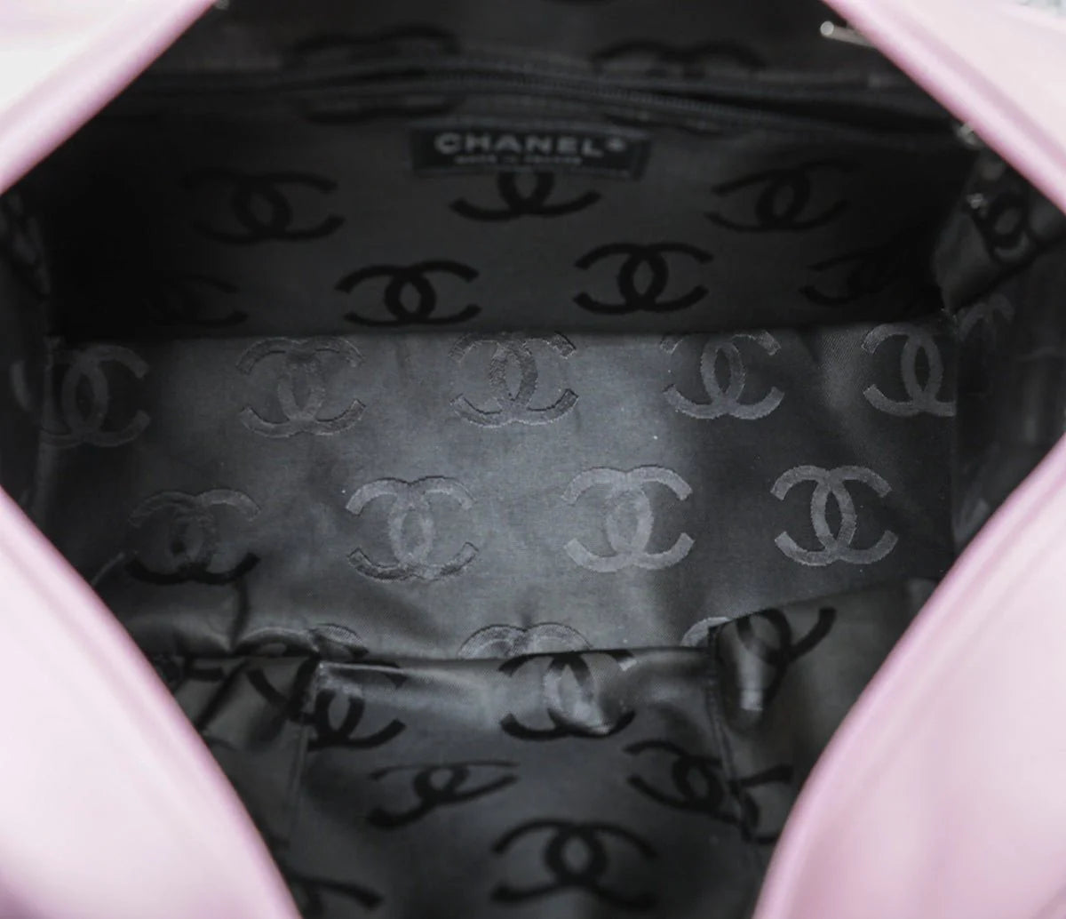 Channel Cambon Ligne Bowler Bag Pink/Black