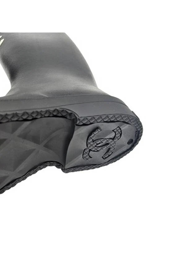CC Logo Caoutchouc Rain Boots Black Chanel