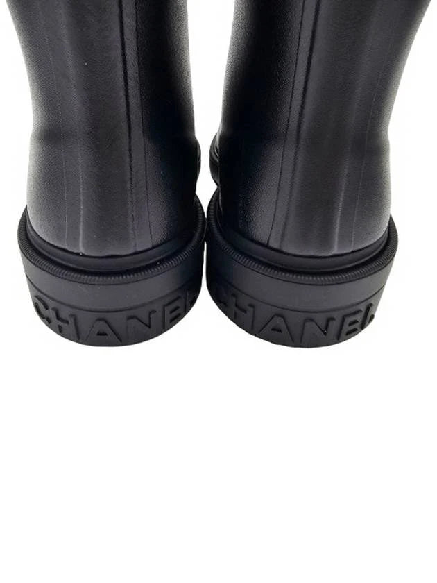 CC Logo Caoutchouc Rain Boots Black Chanel