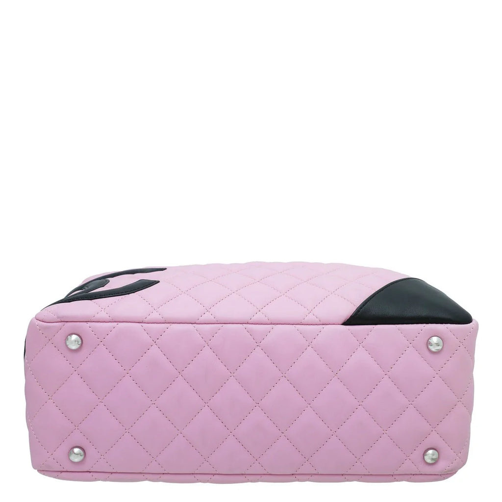 Channel Cambon Ligne Bowler Bag Pink/Black