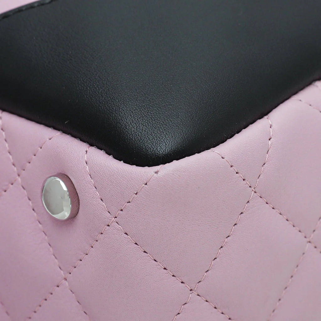 Channel Cambon Ligne Bowler Bag Pink/Black