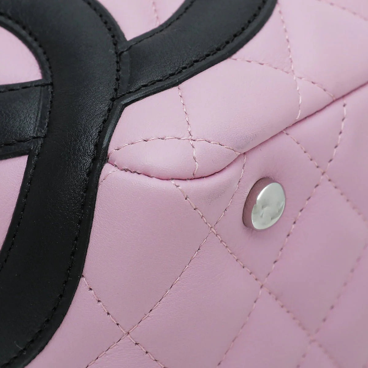 Channel Cambon Ligne Bowler Bag Pink/Black