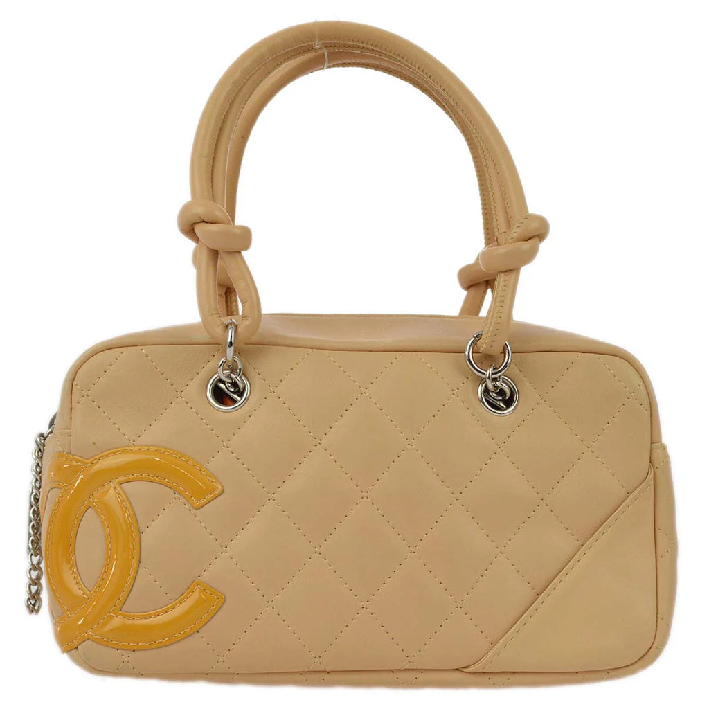 Channel Beige Calfskin Cambon Ligne HandBag