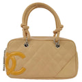 Channel Beige Calfskin Cambon Ligne HandBag