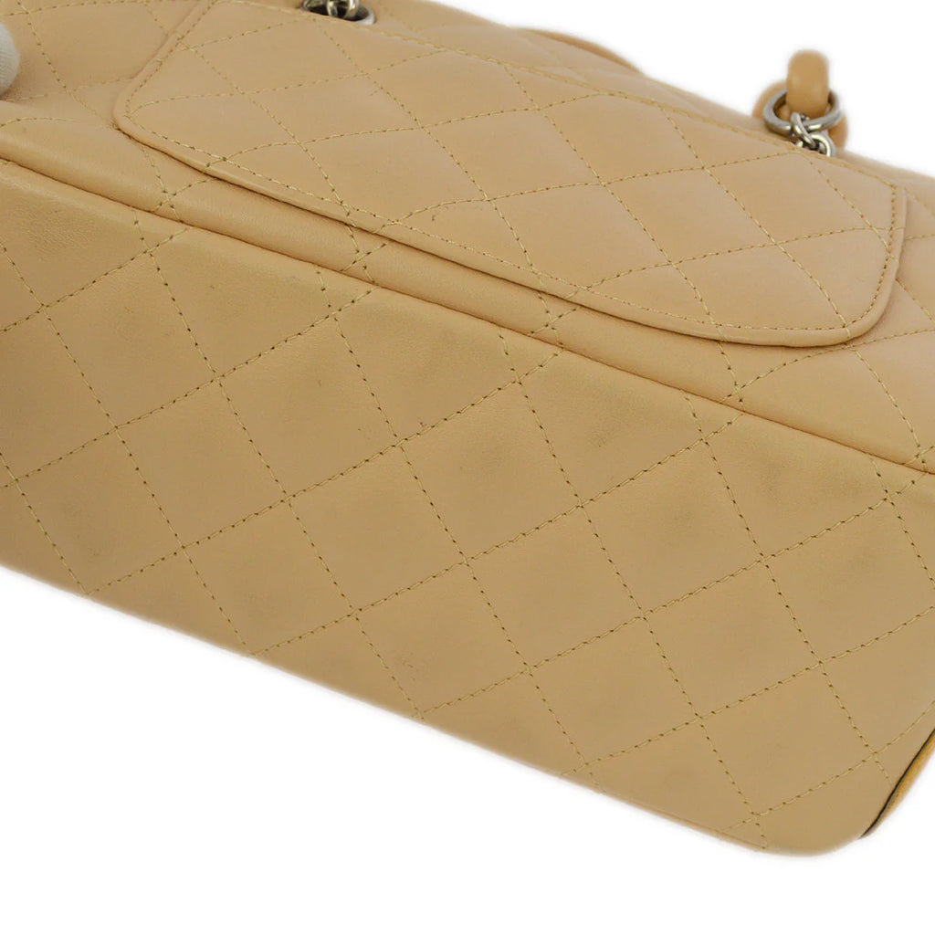 Channel Beige Calfskin Cambon Ligne HandBag